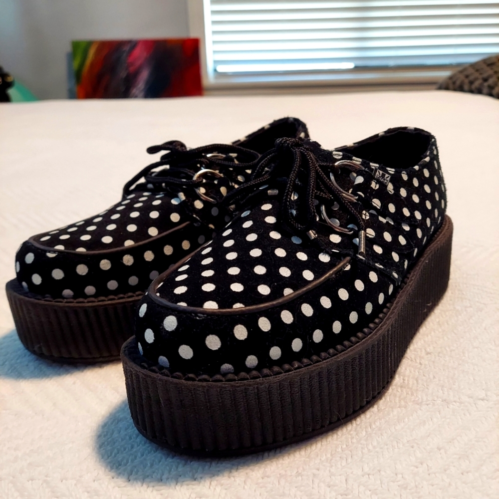 TUK Polka Dot Platform Creepers